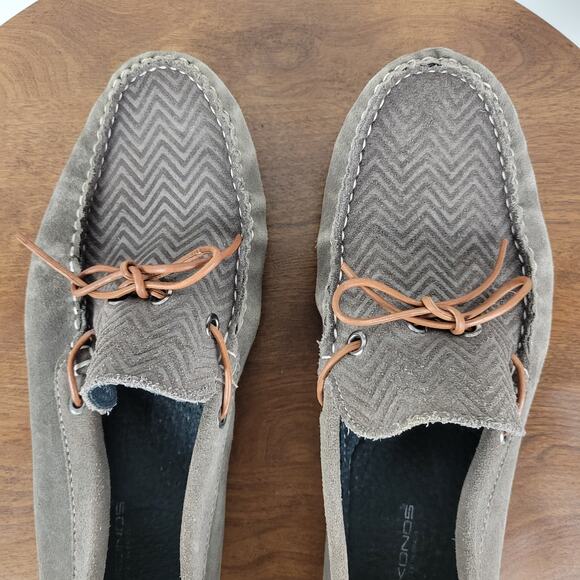 Mike Konos Mens Shoes Size 10 Taupe Suede Leather Driving Loafers Mocassins - Picture 6 of 12